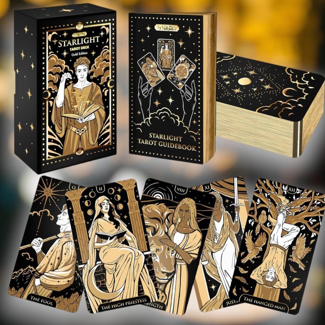 【正規品タロットカード】豪華✨天空の羅針盤✨星空のデッキデッキゴールド×ブラック 正規品タロットカード】豪華✨天空の羅針盤✨星空のデッキデッキ